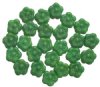 25 15mm Matte Dark Green Marble Flower Beads